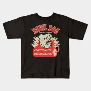 VINTAGE FIRECRACKER DEVIL DOG Kids T-Shirt